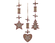 MDF fig tassel w hanger 3ass PENDENTE ASS NATURALE
