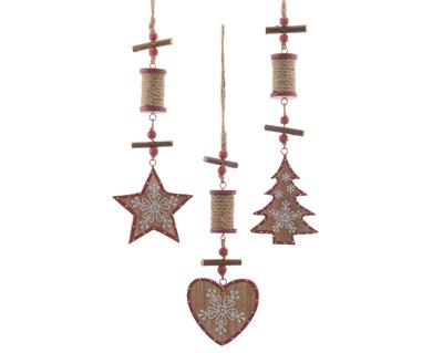 MDF fig tassel w hanger 3ass PENDENTE ASS NATURALE