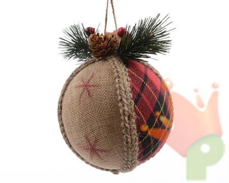 PALLA JUTA CON DECORO PINO PIGNA BACCHE SCOZZESE DIA 7 CM