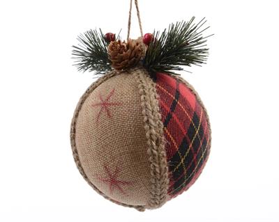 PALLA JUTA CON DECORO PINO PIGNA BACCHE SCOZZESE DIA 7 CM