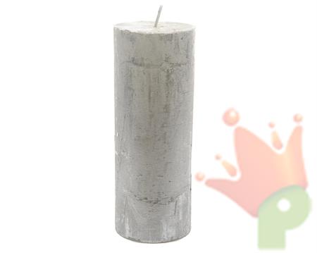 CANDELA RUSTICA ARGENTO 6,8X18 CM