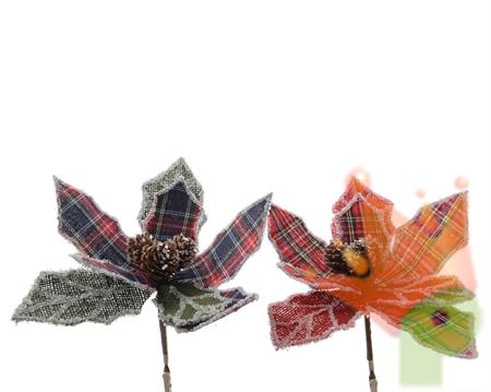 STELLA NATALE CON CLIP SCOZZESE CM 22