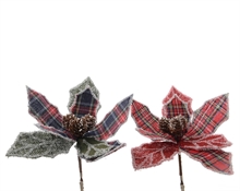 STELLA NATALE CON CLIP SCOZZESE CM 22