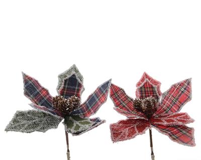 STELLA NATALE CON CLIP SCOZZESE CM 22