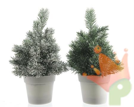 ALBERO VERDE O INNEVATO 12X20CM CON VASO IN PLASTICA