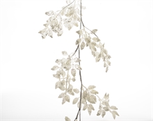 plastic leaf garland w glitter RAMO GLITTER BIANCO ARGENTO 130CM
