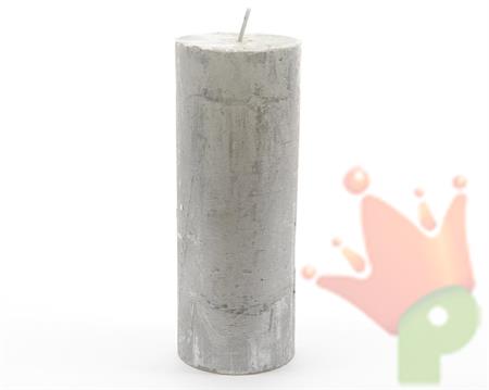 CANDELA RUSTICA ARGENTO 6,8X7 CM