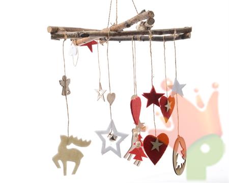 birch mobile hanger with deco PENDENTE FELTRO E LEGNO