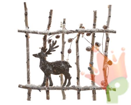 birch wood fence with snow STECCATO LEGNO 50X50 CON RENNA