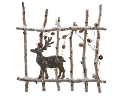 birch wood fence with snow STECCATO LEGNO 50X50 CON RENNA