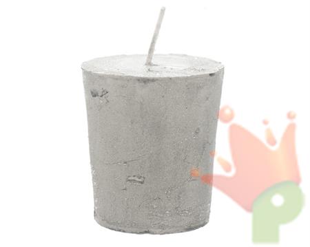 CANDELA RUSTICA ARGENTO METAL 4,3X4,7CM