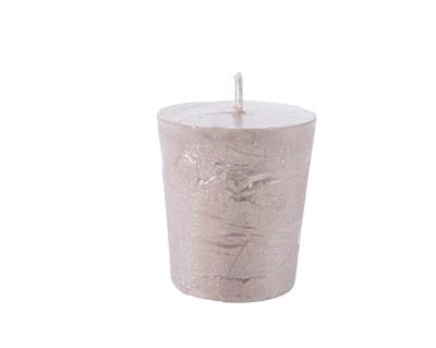 CANDELA RUSTICA ROSA CIPRIA METAL 4,3X4,7CM