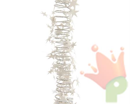 GHIRLANDA PENDENTE SPIRALE BIANCA CON STELLINE 7.5 MT