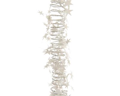 GHIRLANDA PENDENTE SPIRALE BIANCA CON STELLINE 7.5 MT