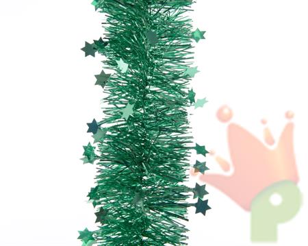 GHIRLANDA VERDE CHIARO 10CM X 270CM CON STELLE METALLIZZATO