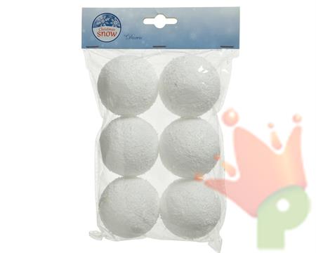 PALLINE DI NATALE POLISTEROLO 6 CM 6 PZ