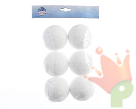 PALLINE DI NATALE POLISTEROLO 8 CM 6 PZ