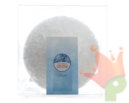 PALLINA DI NATALE POLISTEROLO BIANCO INNEVATO 14 CM