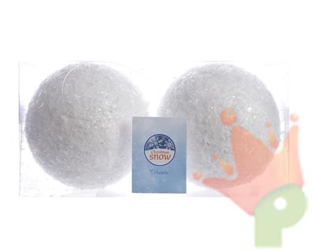 PALLINE DI NATALE POLISTEROLO GLITTERATE 10 CM 2 PZ
