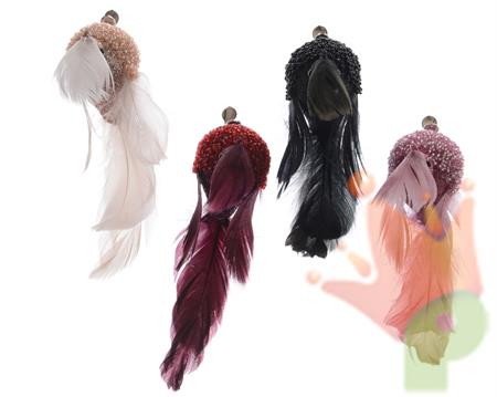 UCCELLO  PIUME CLIP 2 PZ 15 CM ASS