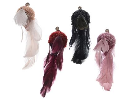 UCCELLO  PIUME CLIP 2 PZ 15 CM ASS