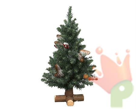 ALBERO DI NATALE BACCHE E PIGNE INNEVATO 75CM