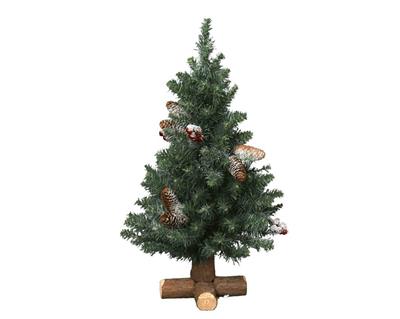 ALBERO DI NATALE BACCHE E PIGNE INNEVATO 75CM