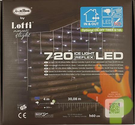 LUCI DI NATALE A TENDA 720 LED BIANCO FREDDO