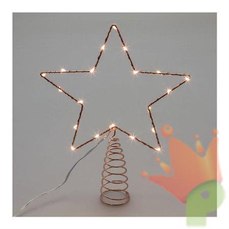 PUNTALE STELLA 20CM TELAIO FILO RAME 20 MICROLED CLASSIC 1.5MM
