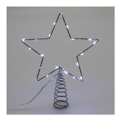 PUNTALE STELLA D.20CM TELAIO FILO ARGENTO 20 MICROLED BIANCO 1.5