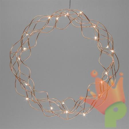 GHIRLANDA CORONA TELAIO FILO RAME 20MICROLED CLASSIC 1.5MM LUCE
