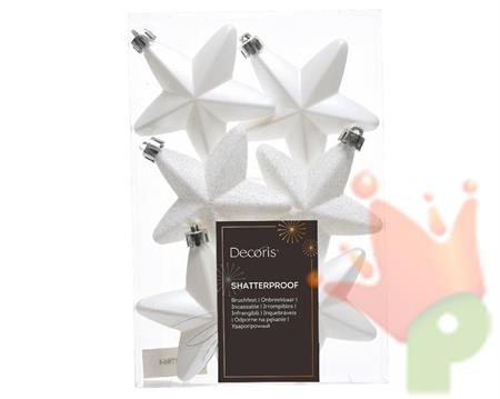 PENDENTI STELLE BIANCHE 7,5CM 6PZ