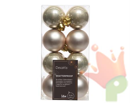 PALLINE DI NATALE PERLA 4 CM CONFEZIONE 16 PZ