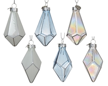 PENDENTE NATALIZIO BIANCO/TRASPARENTE/IRIDESCENTE 6 ASS