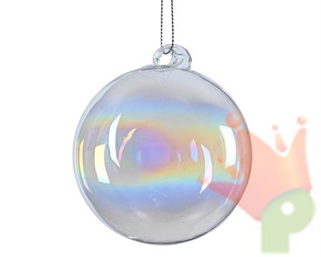 PALLINA DI NATALE IN VETRO IRIDESCENTE 10 CM