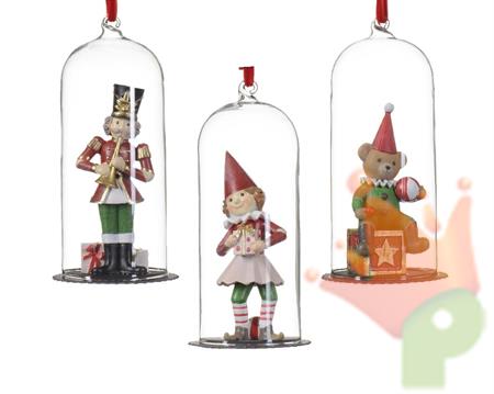 PENDENTE CLOCHE ORSETTO/BURATTINO/SCHIACCIANOCI H.15 CM