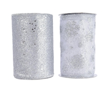 NASTRO ARGENTO DECORATO IN POLYESTERE 12,8X270CM