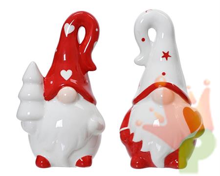 GNOMO ROSSO CERAMICA H.14CM 1 PZ ASS.