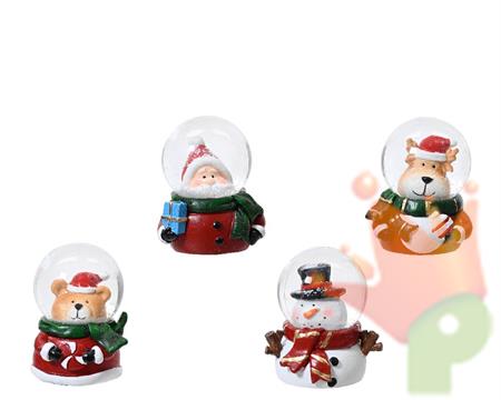 PALLA DI NEVE FIGURE NATALIZIE 4,5 CM 1 PZ ASSORTITO