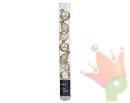 PALLINE DI NATALE FIGURE ASSORTITE PERLA 3 CM 9 PZ