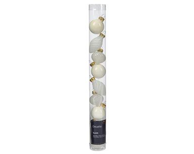 PALLINE DI NATALE FIGURE ASSORTITE BIANCO LANA 3CM 9PZ