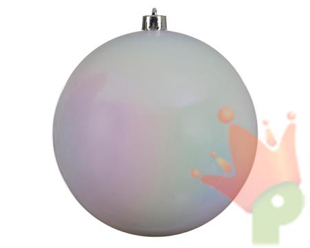 PALLINA DI NATALE  BIANCA IRIDESCENTE 20 CM