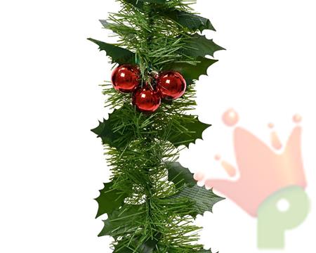 GHIRLANDA CON BACCHE ROSSE 200 CM