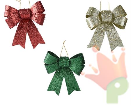 FIOCCO NATALIZIO 3 COLORI ASSORTITI 11,5 CM