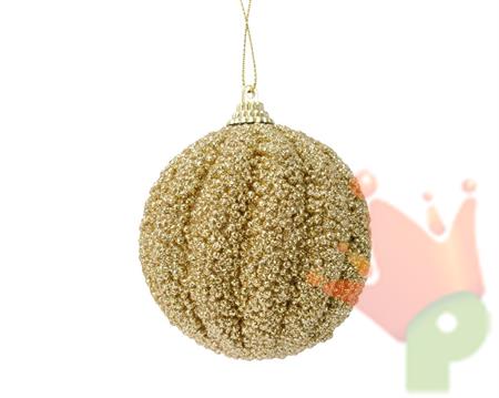 PALLINA DI NATALE GLITTER ORO 8 CM