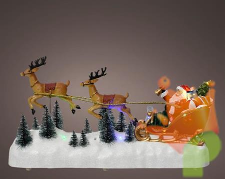 VILLAGGIO DI NATALE BABBO NATALE CON RENNE E SLITTA
