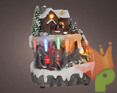 VILLAGGIO DI NATALE INNEVATO CON LED E MOVIMENTO