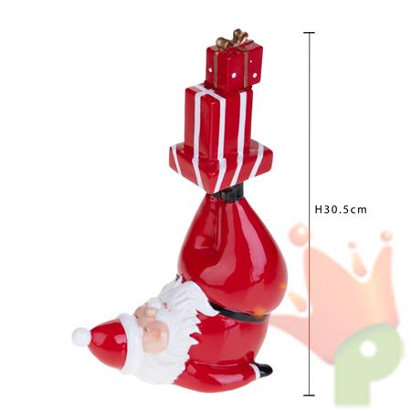 BABBO NATALE CON PACCHI REGALO IN RESINA 30,5 CM