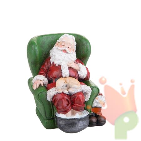BABBO NATALE IN POLTRONA RESINA H. 16,5 CM