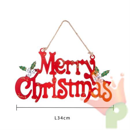 DECORAZIONE SCRITTA MERRY CHRISTMAS IN LEGNO 61 CM